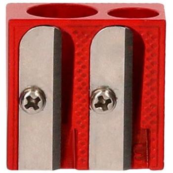Sacapuntas Liderpapel Metalico Cuña 2 Usos Color Rojo - SA17