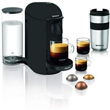 Krups Vertuo Plus YY3922FD - Cafetera, para expreso, cápsulas Nespresso, 5 tamaños de tazas, 1,8 L, negro mate