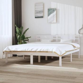 Cama de madera maciza de pino blanco 160x200 cm