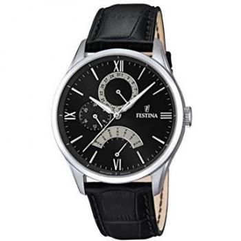 Reloj Festina Retro de piel negro para hombre