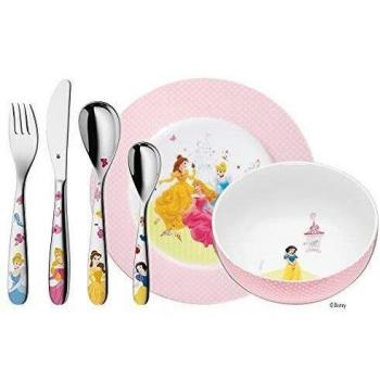 Vajilla infantil WMF Disney Princess, 6 piezas, vajilla infantil con cubiertos para niños, acero inoxidable, cromargan pulido
