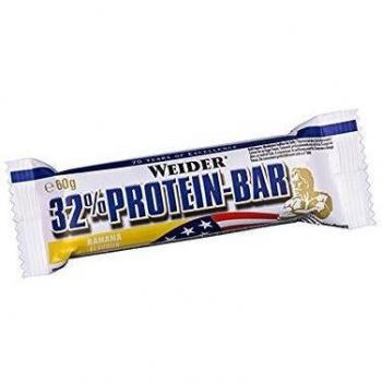 Weider 32% Protein Bar - Barra energética 32%, 60 gr, sabor plátano