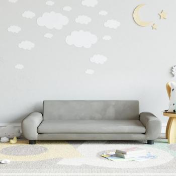 Sofá para niños gris claro de terciopelo 100x54x33 cm