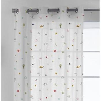 Cortina Infantil con Ojales 100% Algodón Save the Earth - Diseño Haciendo el Indio, Fabricada en España, 140x260 cm