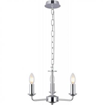 Colgante Banyan Cromo Pulido 3 bombillas 34cm, lámpara colgante de techo con 3 brazos y 3 luces sin pantalla, cadena de 2 m, acabado en cromo pulido, utiliza bomb