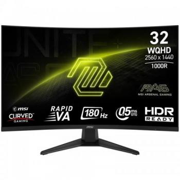 Monitor Curvo Gaming MSI MAG 325CQF de 32 WQHD - 1000R, 2560x1440, 180Hz, 0.5ms, Adaptive Sync, DP 1.4a,