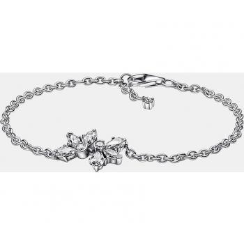 Pulsera Timeless de Eslabones Herbario Brillante de Plata y Circonitas