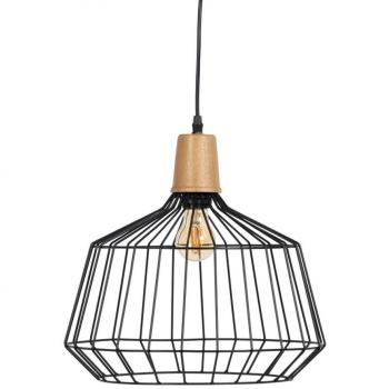 Lámpara de Techo Bigbuy Home - Modelo Natural Madera Hierro - Negro - 220-240 V - 36 X 36 Cm