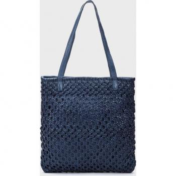 Bolso de hombro de piel en color azul