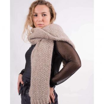 Bufanda de Lana Beige - Accesorio de Moda para Mujer, Suave y Cálido