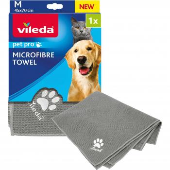 Vileda Toalla Microfibras Pet Pro M - Estructura de gofre, Súper Limpio y Suave, Tacto Suave, Absorbe y Seca rápidamente, Limpia y Seca rápidamente el Pelo de