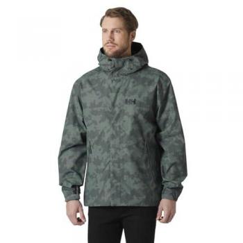 Chaqueta softshell con capucha Helly Hansen Ervik verde grisáceo para hombre, talla L, modelo 485 Cactus URB Mono Camo Gris