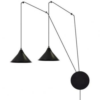 Lámpara de Suspensión Abramo, Acero Negro con Recubrimiento de Polvo, 400x400x60 cm
