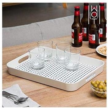 BigBuy Cooking V0201148 Bandeja etnica de Fibra de Bambu Wagon Trend, Multicolor