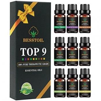 Juego de aceites esenciales de grado terapéutico TOP9 100%puro aromaterapia aromática Set de regalo