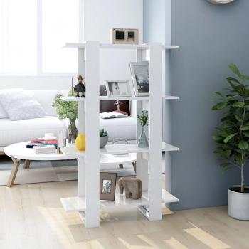 Estantería/divisor de espacios vidaXL 80x30x123,5 cm en Blanco, Negro y Roble Sonoma - Mueble de Almacenaje para Oficina, Estudio, Sala de Estar y Dormitorio
