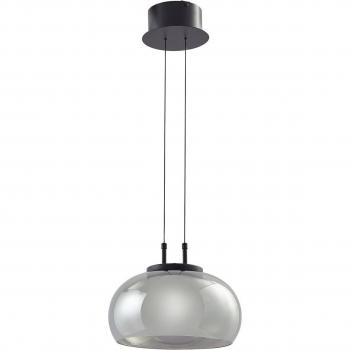 Lámpara colgante LED Dain, 1 luz, gris humo, cristal