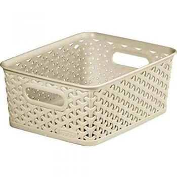 Curver - Cesta Organizadora Multiusos MyStyle S 4L. con Asas, Blanco