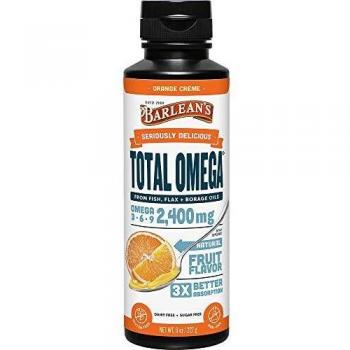 BARLEAN'S Seriously Delicious Total Omega Cream 8.0 Ounces Orange