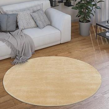 Alfombra Comedor Pelo Corto Lavable Lisa Diseño Beige 80x300 cm
