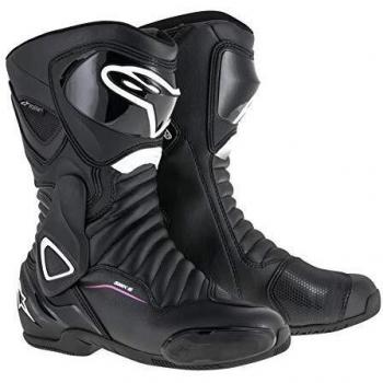 Alpinestars Women's Stella SMX-6 V2 Drystar Motorcycle Boots in Black/White/Fuchsia
