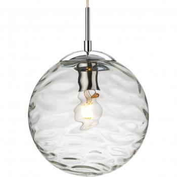 Lámpara colgante Mercury Chrome con cristal transparente 1 bombilla 29cm