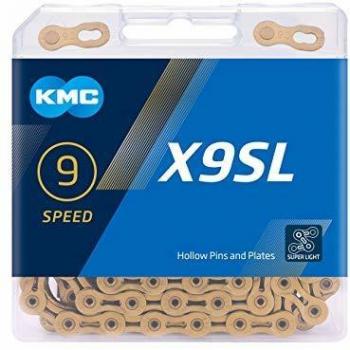 KMC X9SL | Cadena 9v 114 Eslabones (Oro)