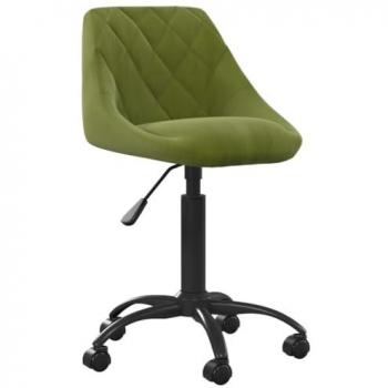 Silla de oficina de terciopelo verde claro ajustable y confortante
