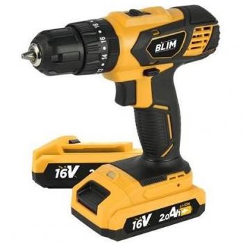 Taladro Percutor Inalámbrico 16V 2Ah - Par Máximo 30Nm - 2 Velocidades (0-400/0-1500 rpm) - Incluye 2 Baterías