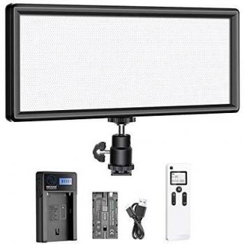 Neewer Super Fino 2,4G T120 en Cámara LED Video Luz Bicolor 3200-5600K Regulable con Pantalla LCD Batería de Iones de Litio y Cargador USB Iluminación LED Más Suave para Retratos Niños Producto Video