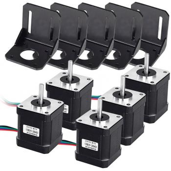 Mcwdoit 5Pcs Nema 17 Motor Paso A Paso, Stepper Motor 1.7A 0.59Nm