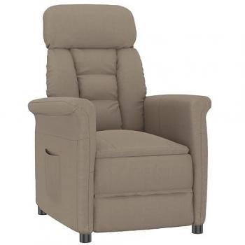 Sillón reclinable de cuero sintético gris taupe