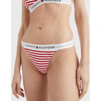 Braga bikini Tommy Hilfiger Original Logo Beach roja y blanca para mujer - XS