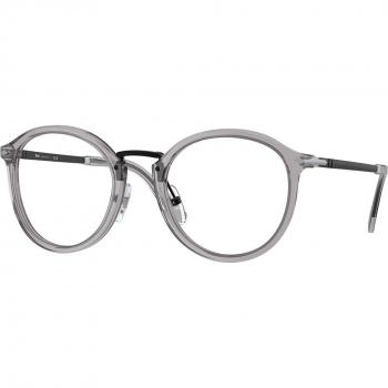 Persol PO3309V VICO Unisex Panthos Eyewear Grey Frame, Clear Lenses, Size 49, Asian Fit, Blue Light Block Available