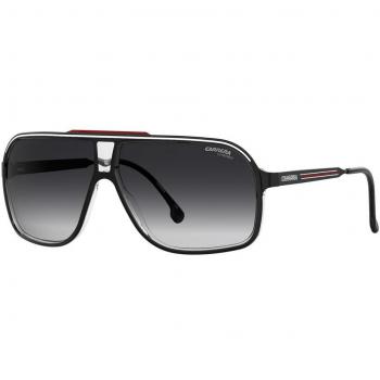 Carrera Grand Prix 3 Sunglasses - Size: ONESIZE, Characteristics: Black male aviator style, 64 MM lens size, gradient grey tint with red accents
