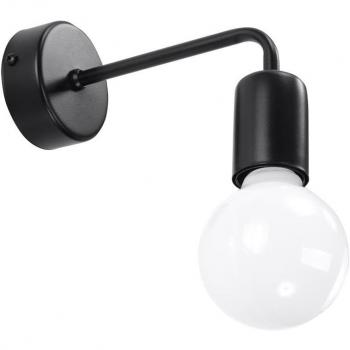 Aplique de Pared Duomo E27 Acero Negro 1 Luz LED Interior