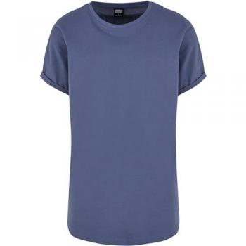 Urban Classics Men's Long Shaped Turnup Tee T-Shirt - Vintage Blue - Sizes S to 4XL