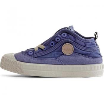 Duuo - Zapatillas deportivas de niños abotinadas de rejilla con punta de goma, modelo COL KID COVER 078 WASHED MARINO 80-D308078, color azul