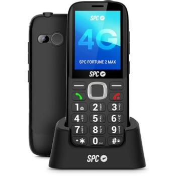 Teléfono Móvil SPC Fortune 2 Max para Mayores con 4G, Teclas Grandes, Timbre de 104dB, Pantalla XL de 2.4, Base de Carga y Botón SOS