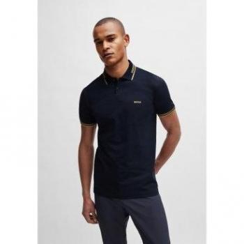 Polo Boss Manga Corta Azul