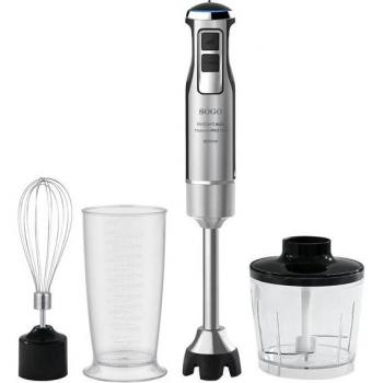 Batidora de Mano Eléctrica Sogo SS-14495 de Acero Inox con Sistema Stepless y 1600W - 3 Accesorios