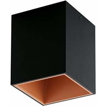 Lámpara de Techo LED Polasso Cubo 10x10 cm Negro y Cobre