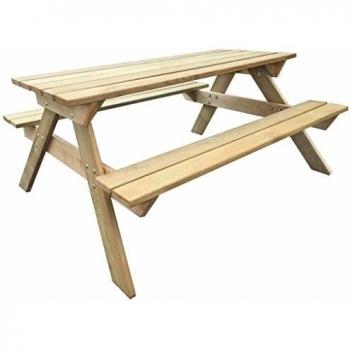 vidaXL Mesa de picnic hecha madera, 150 x 135 71,5 cm