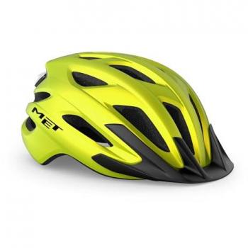 Casco MET Crossover MIPS amarillo lima, talla XL (60-64 cm), unisex, acabado mate metálico