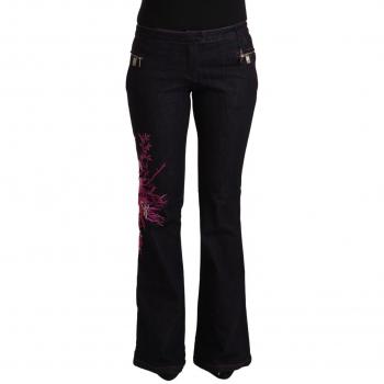 Exte Black Cotton Stretch Mid Waist Cotton Flared Denim Jeans - IT38|XS