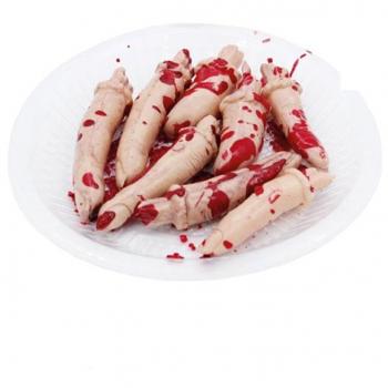 Bandeja de Dedos Sangrientos - Bandeja decorativa para Halloween, fabricada en plástico resistente, diseño aterrador con dedos simulados, ideal para servir aperitivos o snacks en fiestas temáticas