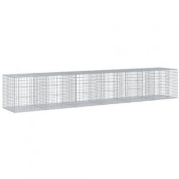 Gabion Basket with Cover 600x100x100 cm Galvanised Iron