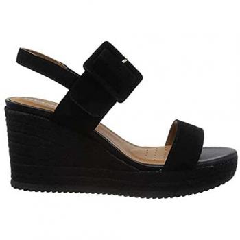Sandalias Geox Ponza Mujer Cuña Espadrille Negro Talla 38