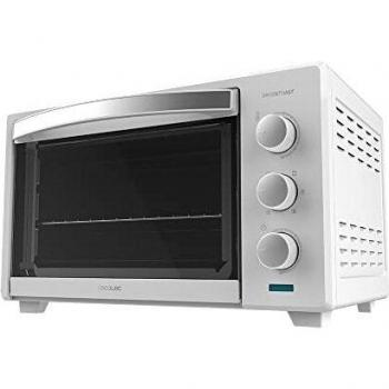 Cecotec Horno de Sobremesa de Convección 28 L Bake&Toast 2800 White. 1600 W, Multifunción, 6 Modos de Calor, Temporizador, Temperatura regulable, Puerta de Doble Cristal, Acero Lacado