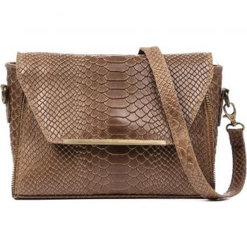 Mariola Bolso bandolera Mujer de Piel auténtica Grabado Serpiente - Made in Italy
